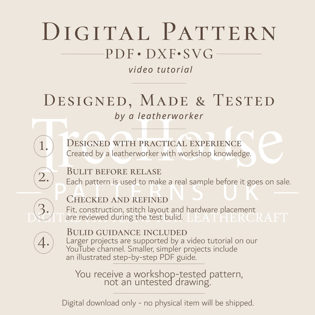 Leather Tote Bag Pattern PDF – Geometric Owl Shoulder Bag