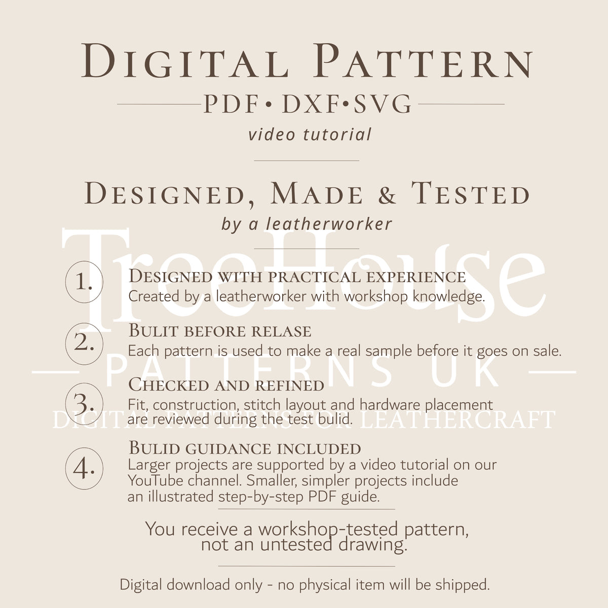 Leather Tote Bag Pattern PDF – Geometric Owl Shoulder Bag