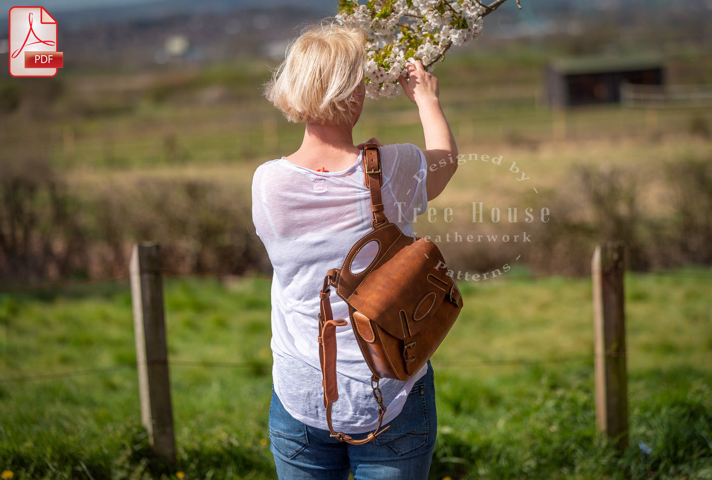 Backpack leather pattern PDF - rucksack digital template