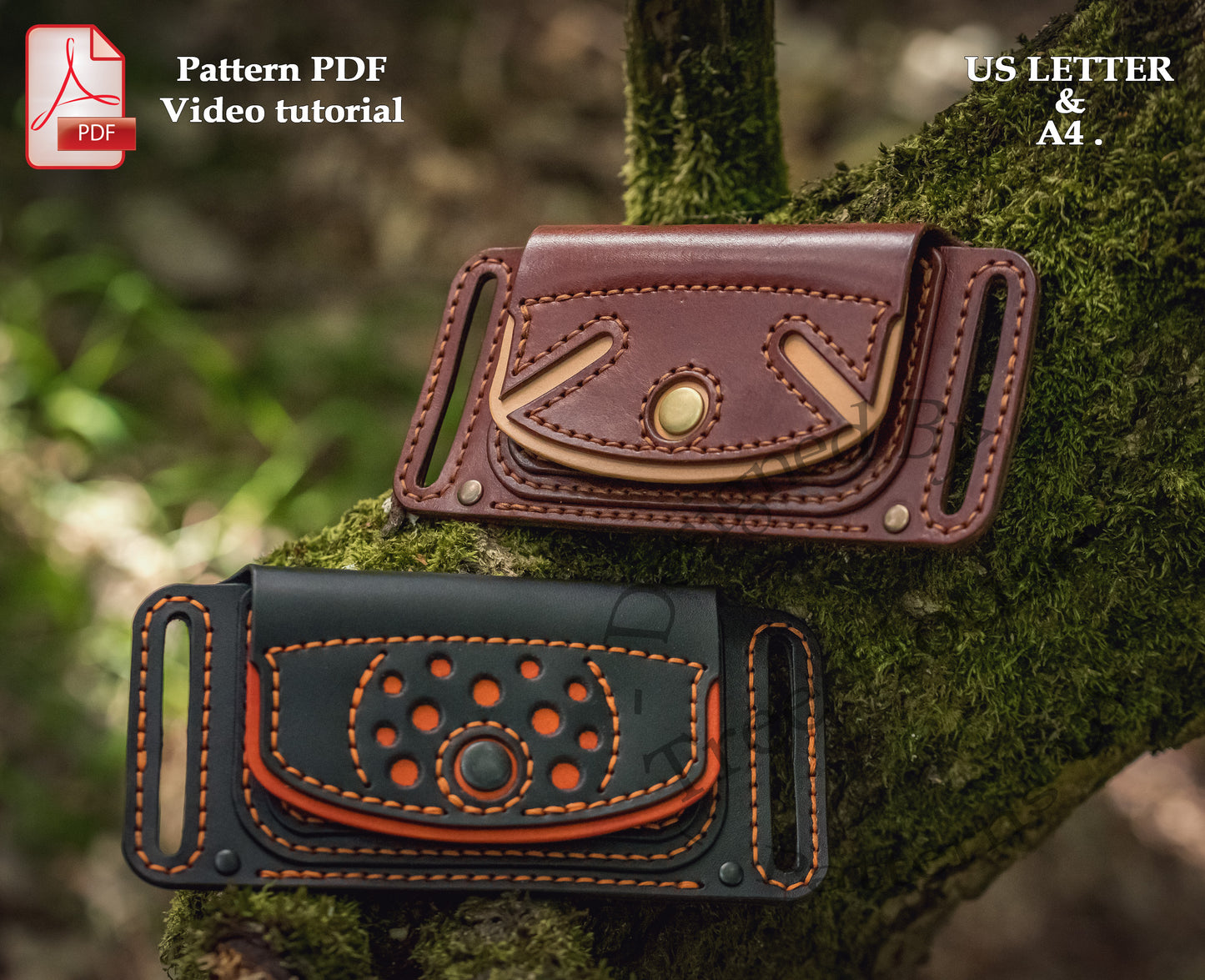 Belt wallet set of two leather pattern PDF