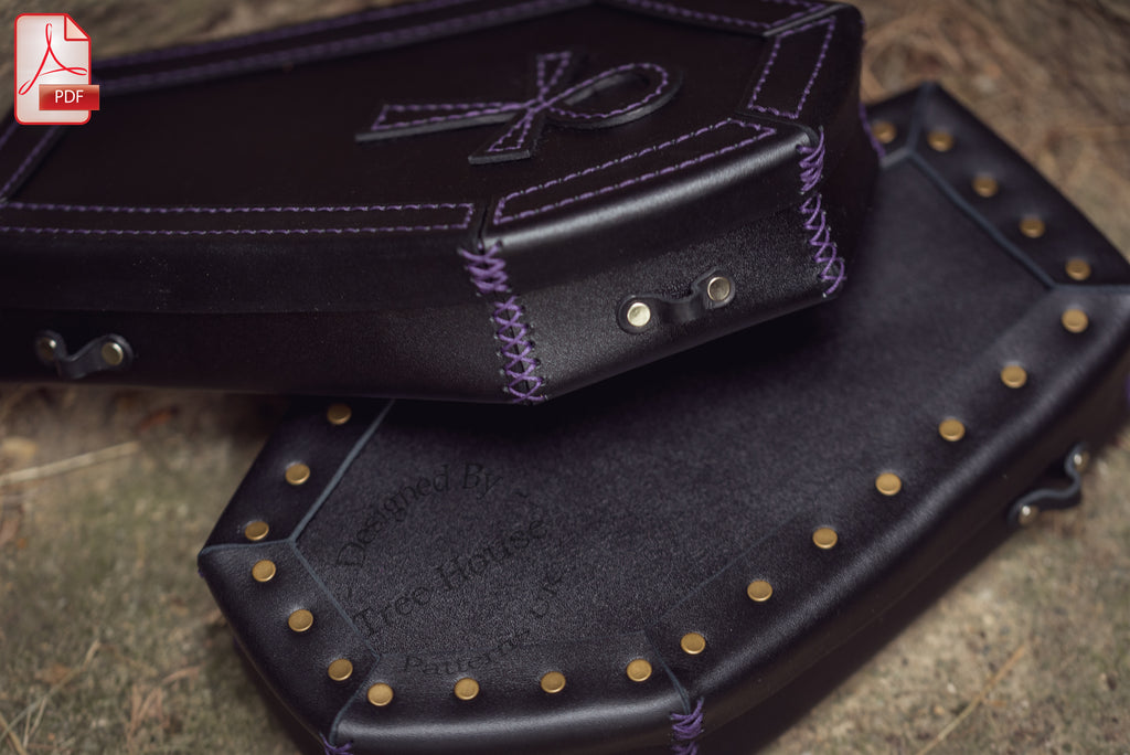 Leather Coffin Box Pattern – Halloween Candy & Jewellery PDF Template