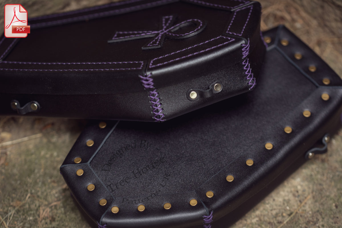 Leather Coffin Box Pattern – Halloween Candy & Jewellery PDF Template