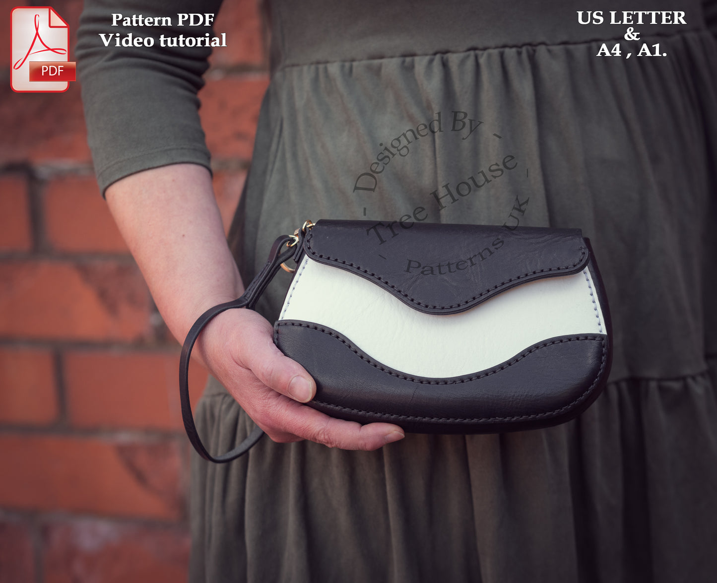 Clutch bag leather pattern PDF