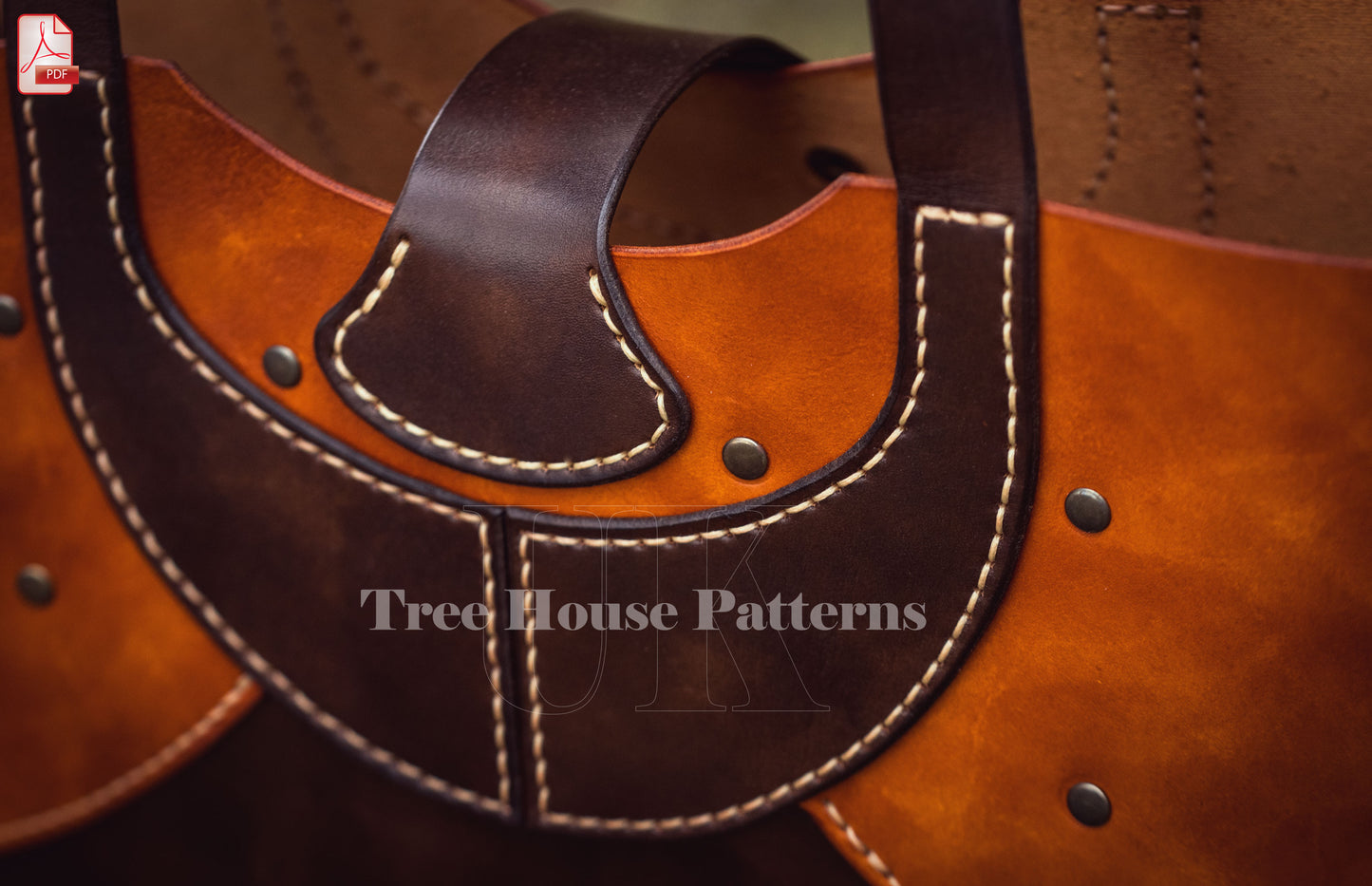 Tote bag in three sizes leather pattern PDF