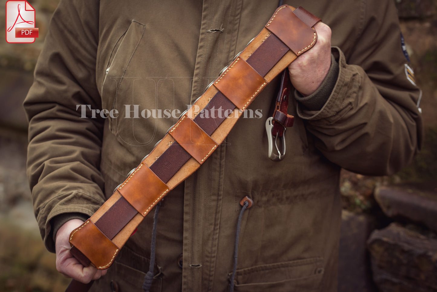 Cartridge holder 12 & 20 gauge leather pattern PDF - bandolier digital template