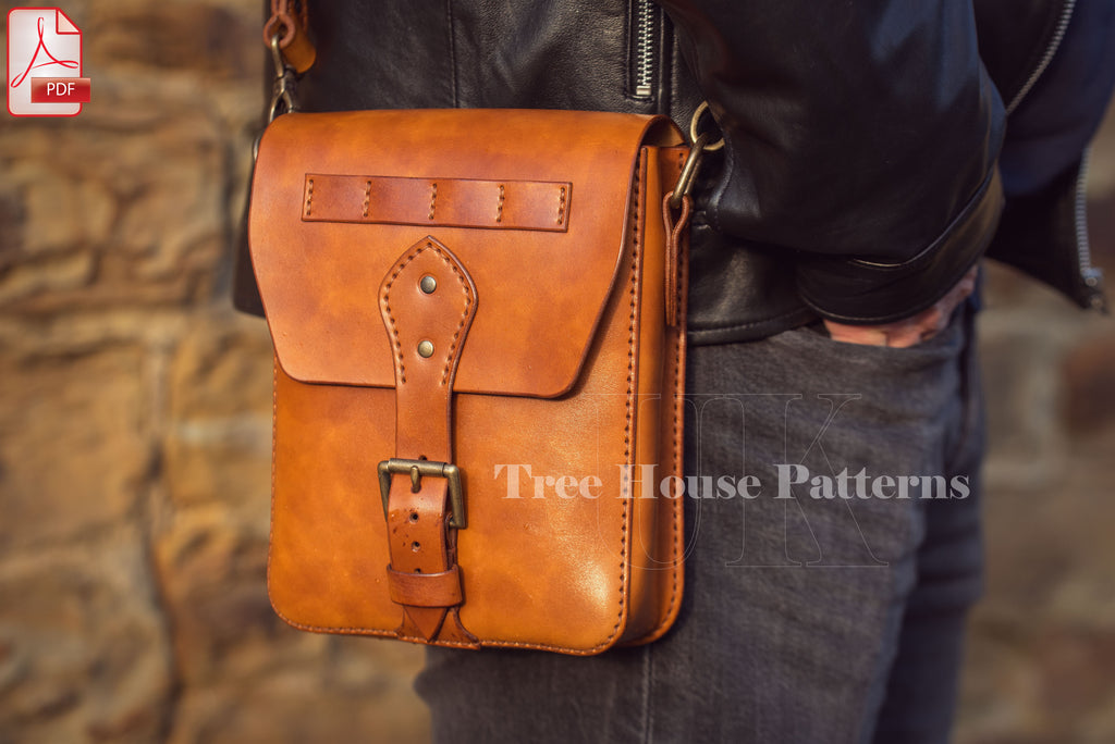 Military Leather Crossbody Bag Pattern – Goth PDF Template