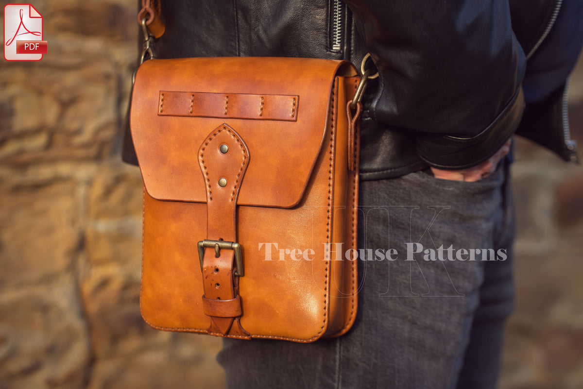 Military Leather Crossbody Bag Pattern – Goth PDF Template