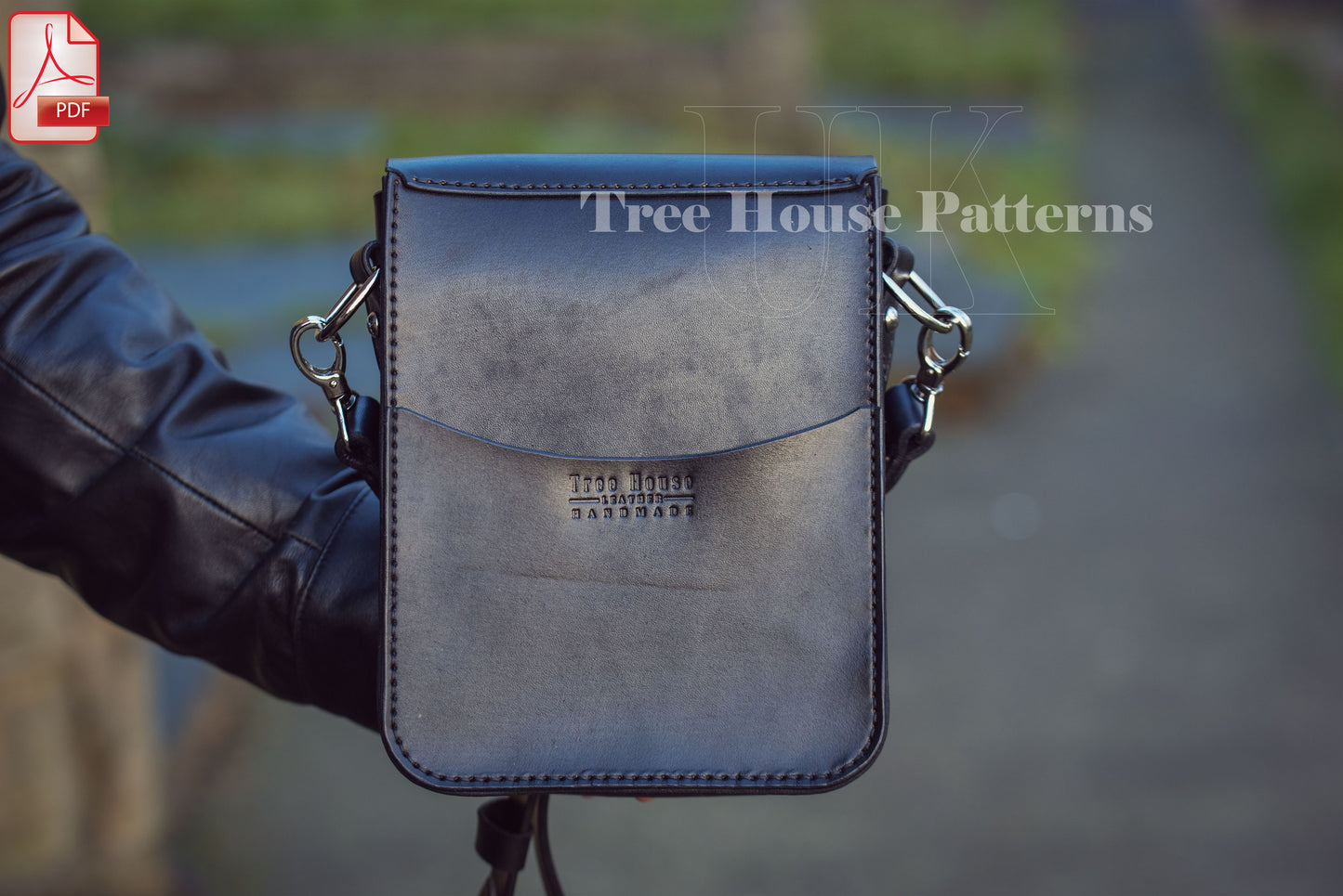 Military bag leather pattern PDF - goth bag digital template