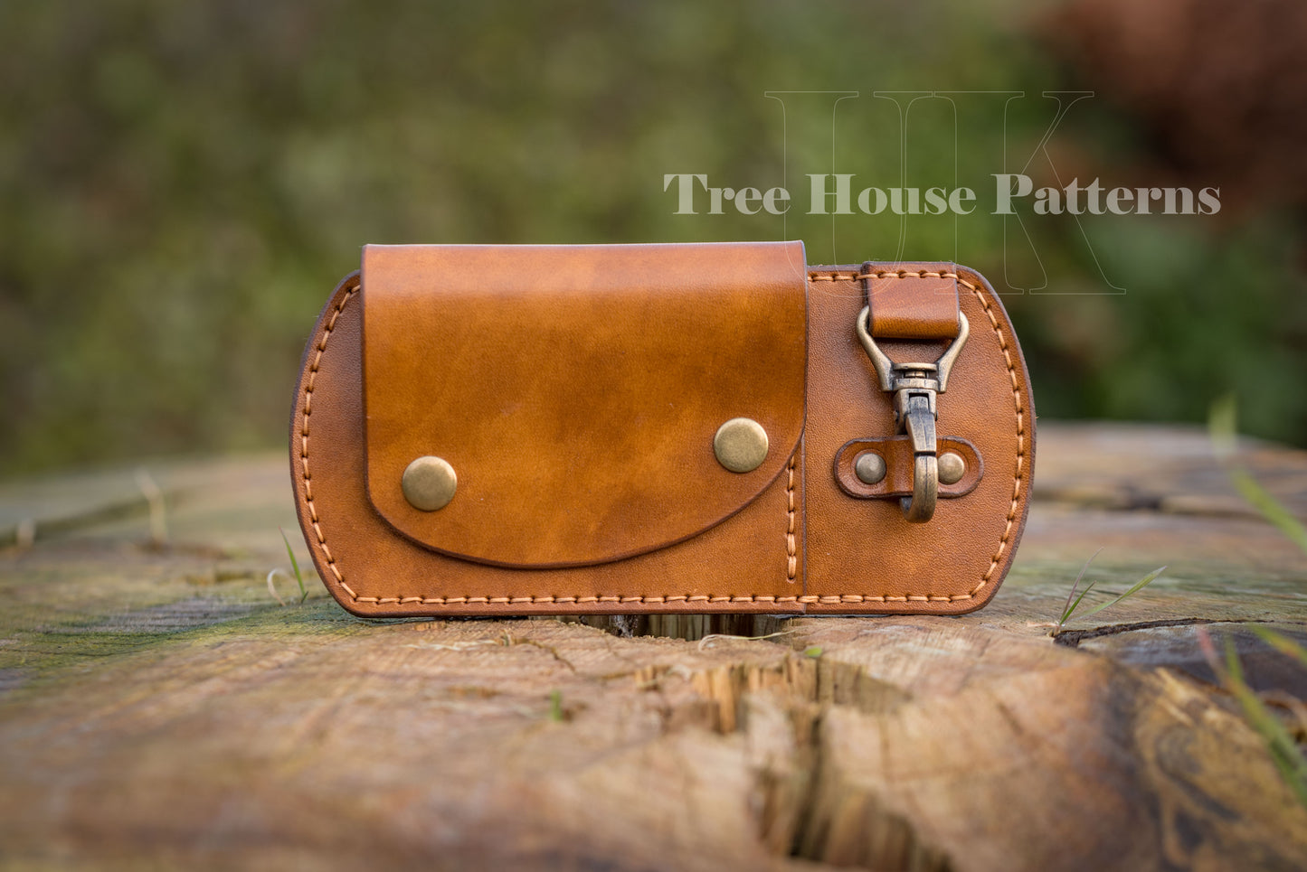 Belt wallet with key holder leather pattern PDF