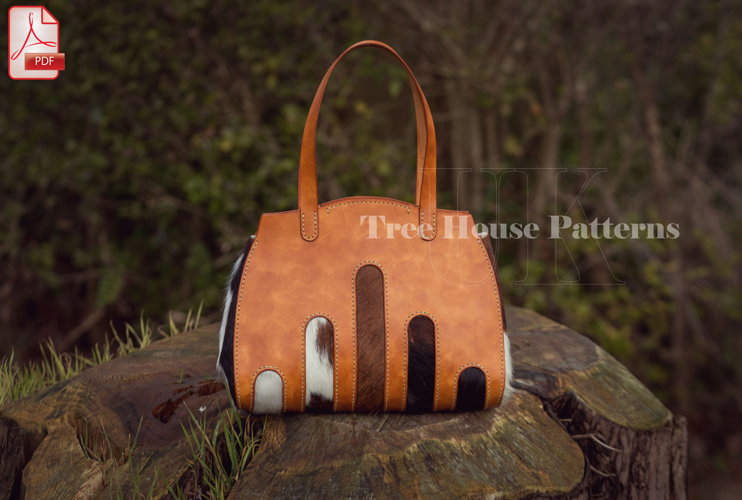 Handbag and card holder leather pattern PDF