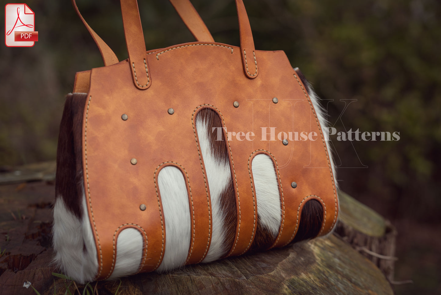 Handbag and card holder leather pattern PDF