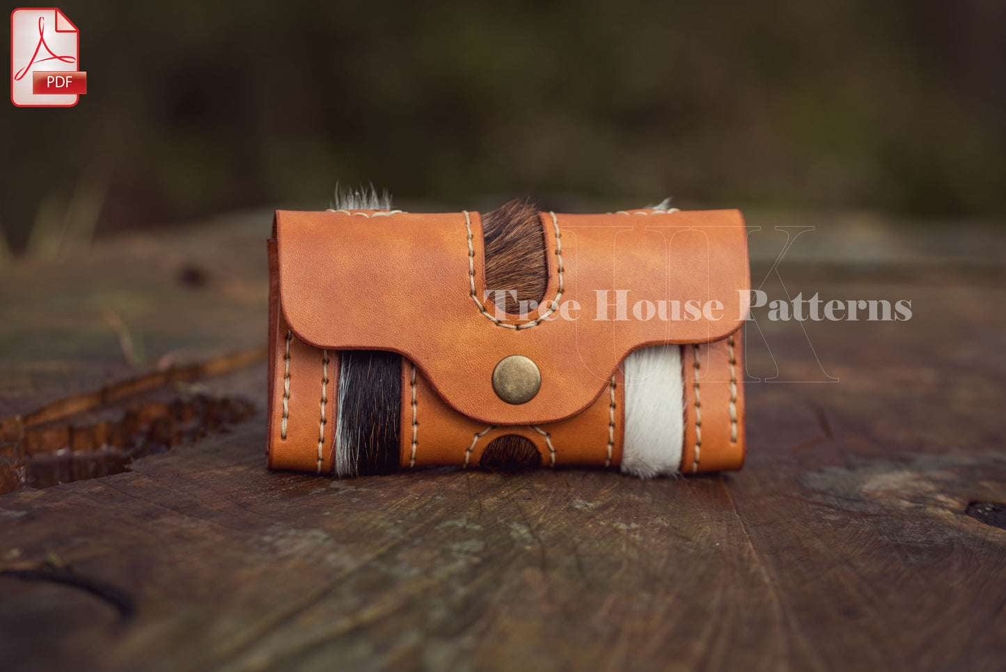 Handbag and card holder leather pattern PDF