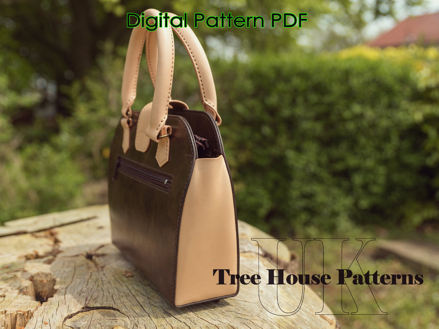 Office handbag leather pattern PDF - women purse digital template