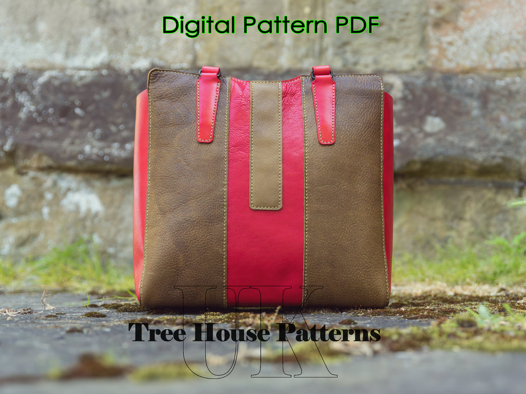 Large Leather Tote Bag Pattern – PDF Shopping Bag Template