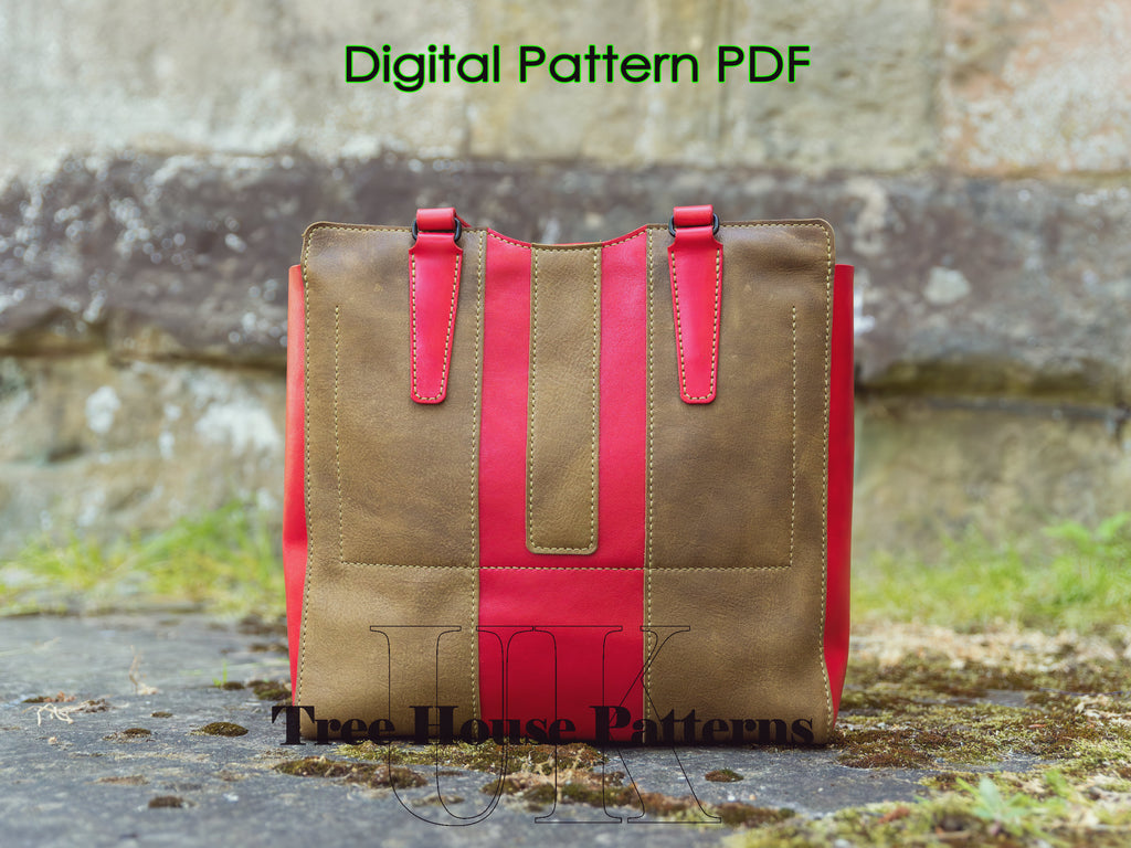 Large Leather Tote Bag Pattern – PDF Shopping Bag Template