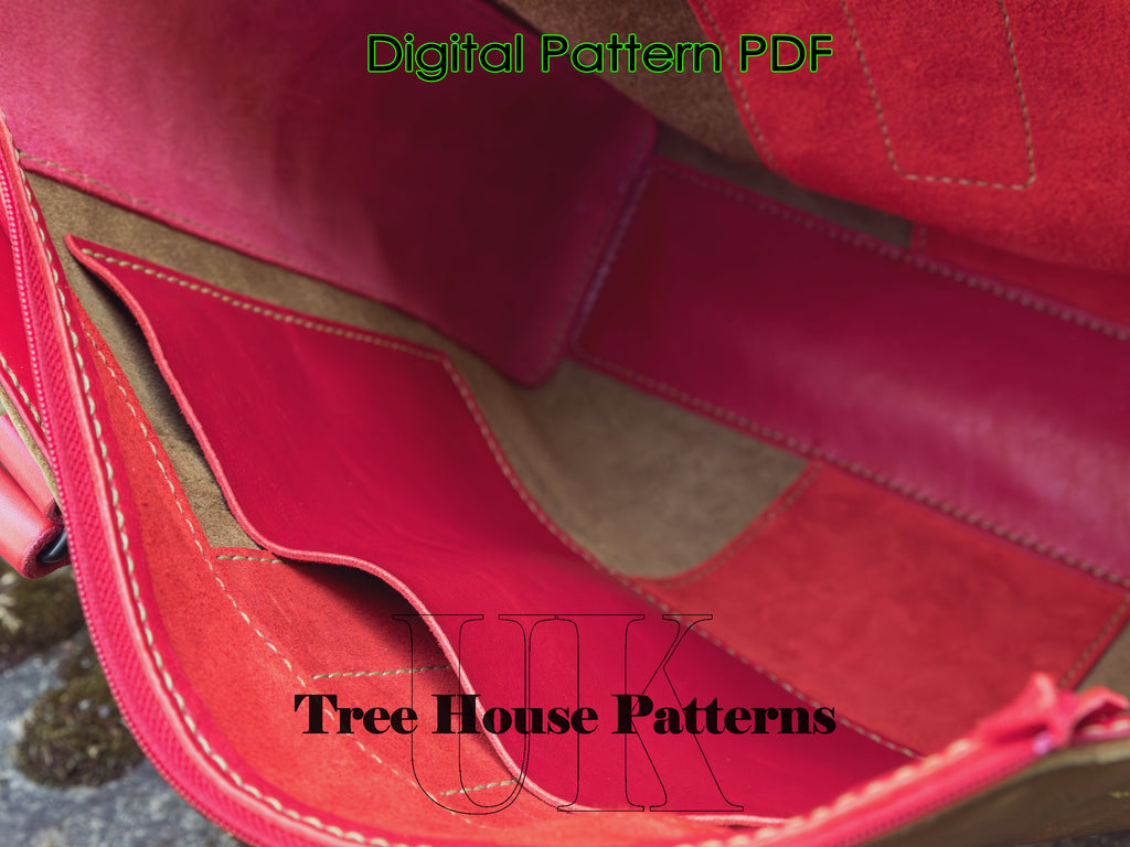 Large Leather Tote Bag Pattern – PDF Shopping Bag Template