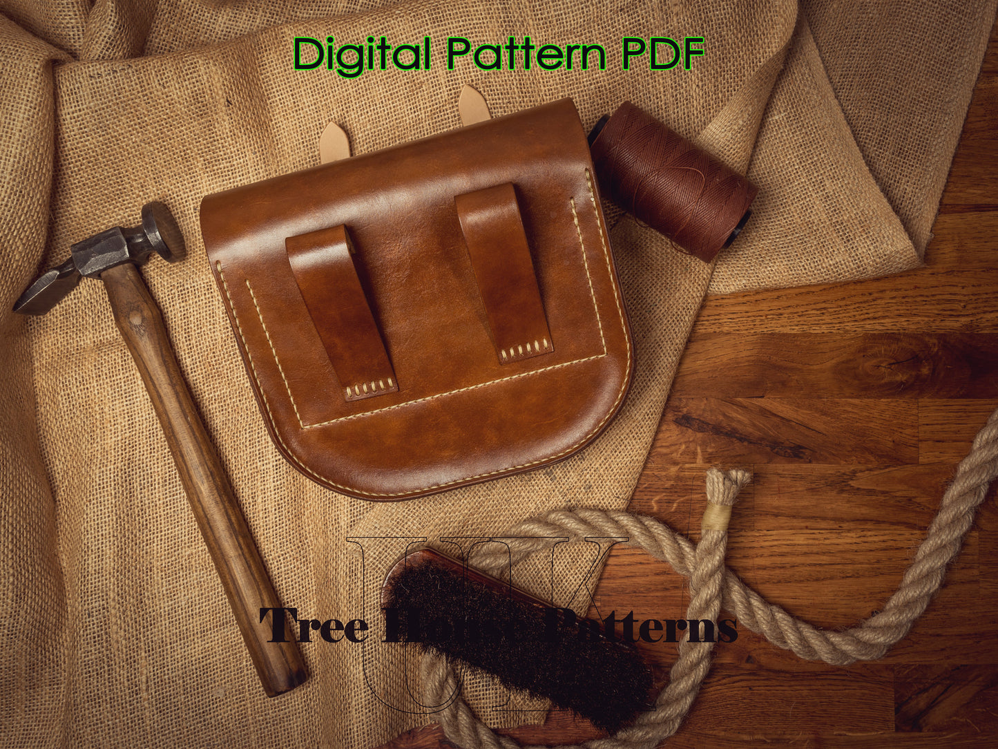 Belt bag leather pattern - satchel bag digital template