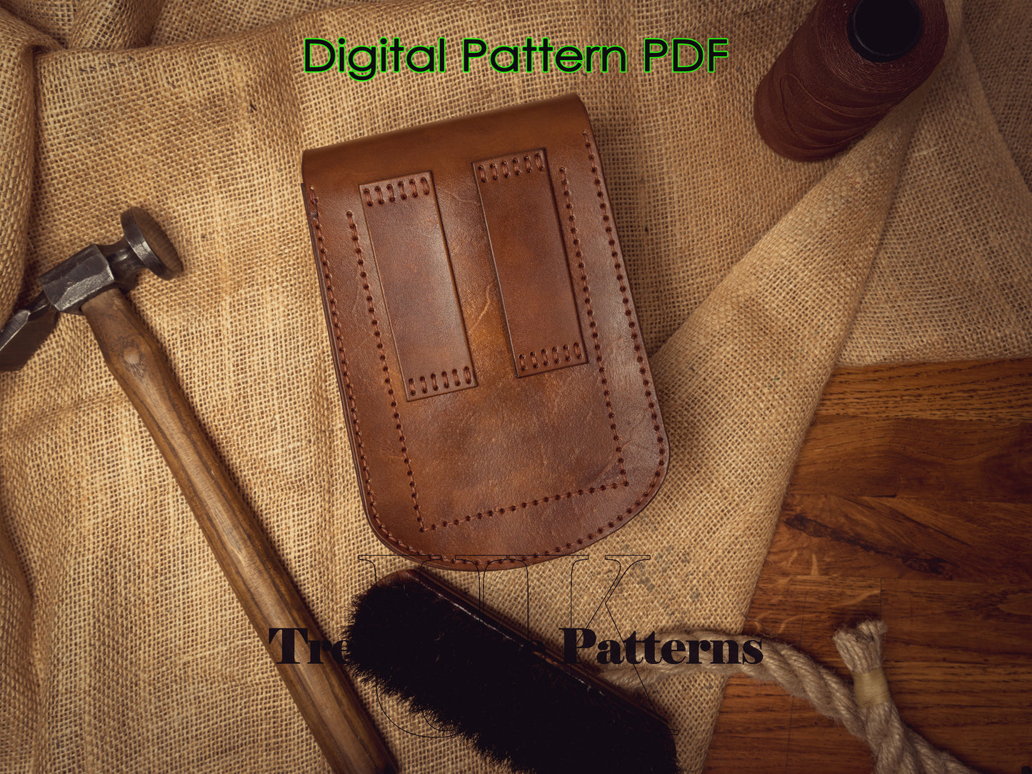 Belt bag leather pattern - satchel bag digital template