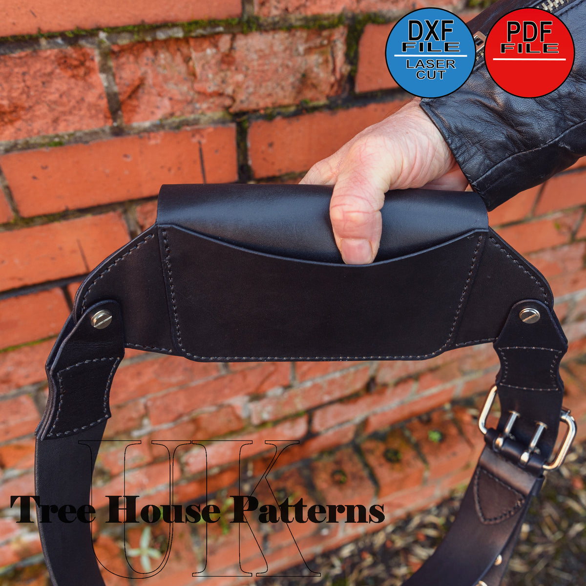 Leather Utility Bag Pattern – Sling & Passport Holder PDF DXF
