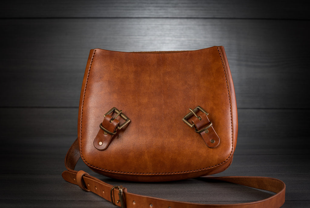 Steampunk Leather Crossbody Bag Pattern – PDF Template