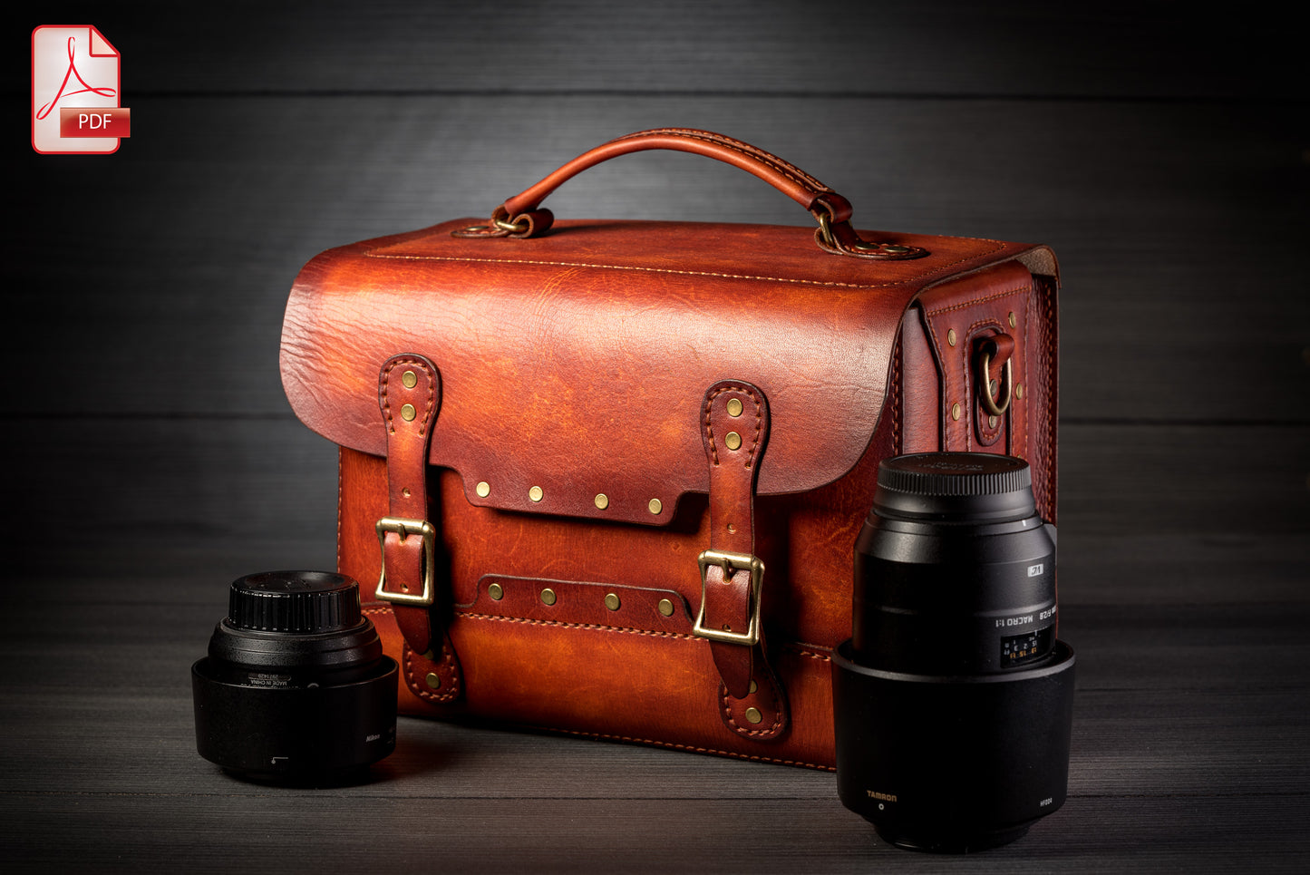 DLSR camera bag leather pattern PDF