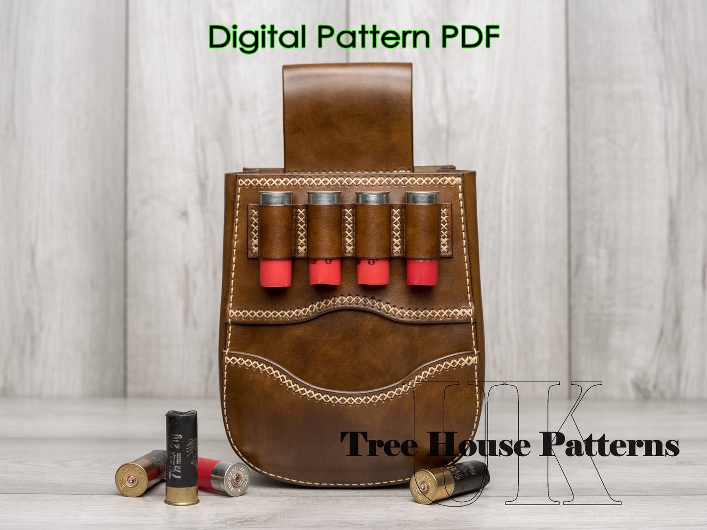 Cartridge pouch Shotgun holder leather pattern PDF