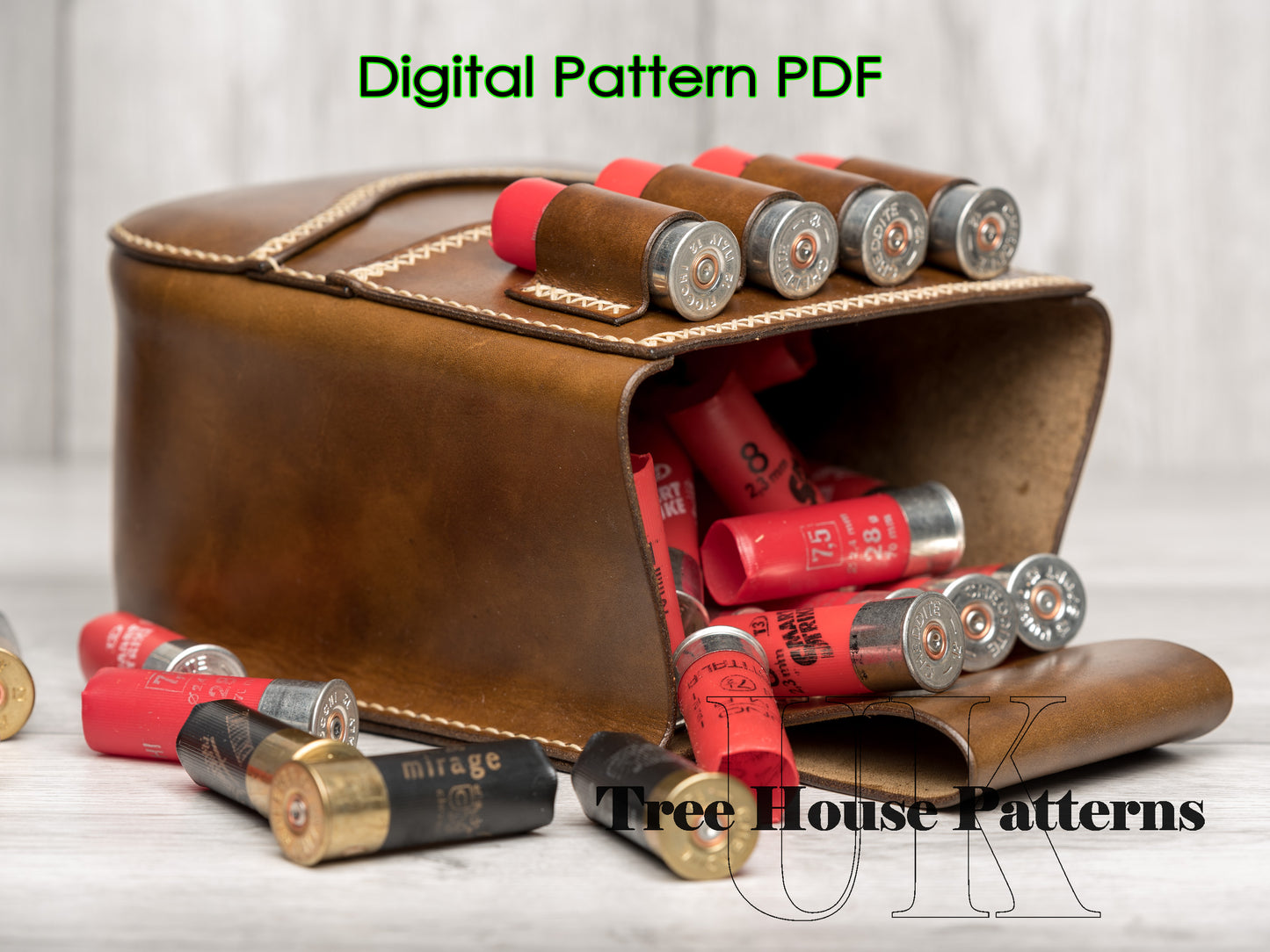 Cartridge pouch Shotgun holder leather pattern PDF