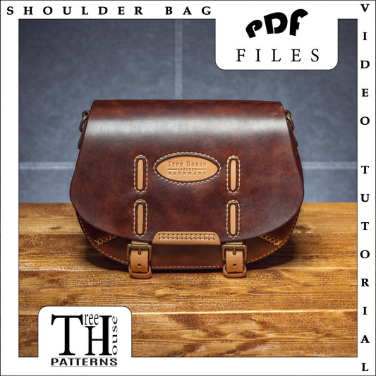 Saddle bag leather pattern PDF - shoulder bag digital template