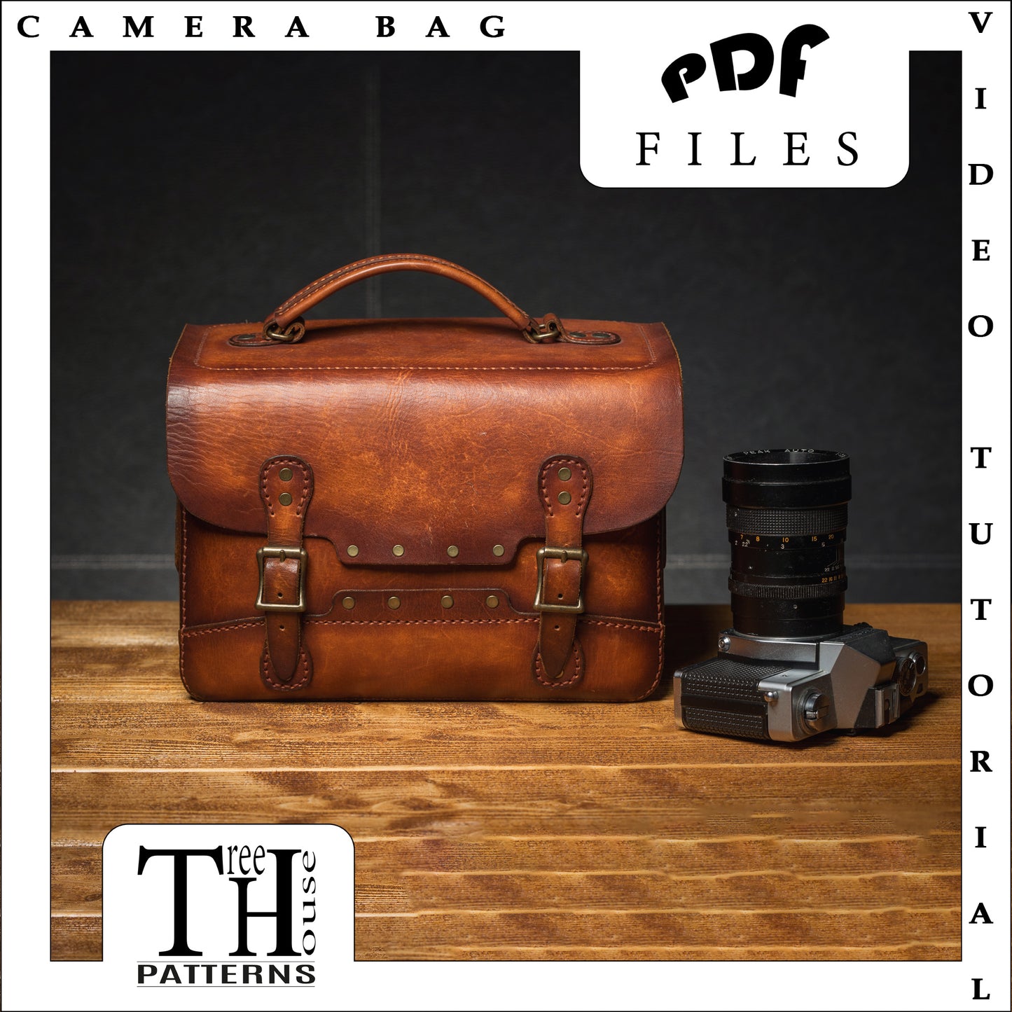 DLSR camera bag leather pattern PDF