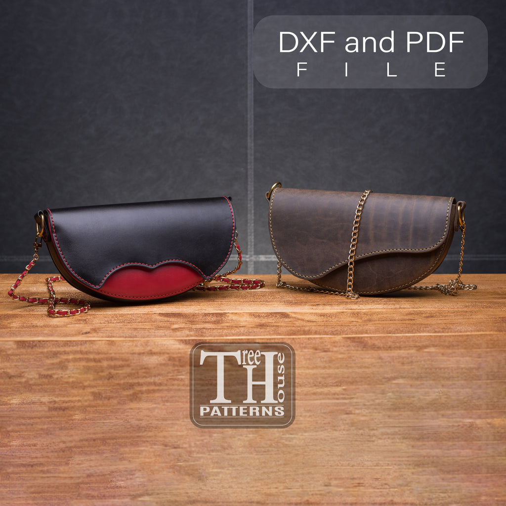 Small Leather Shoulder Bag Pattern – Purse PDF DXF SVG