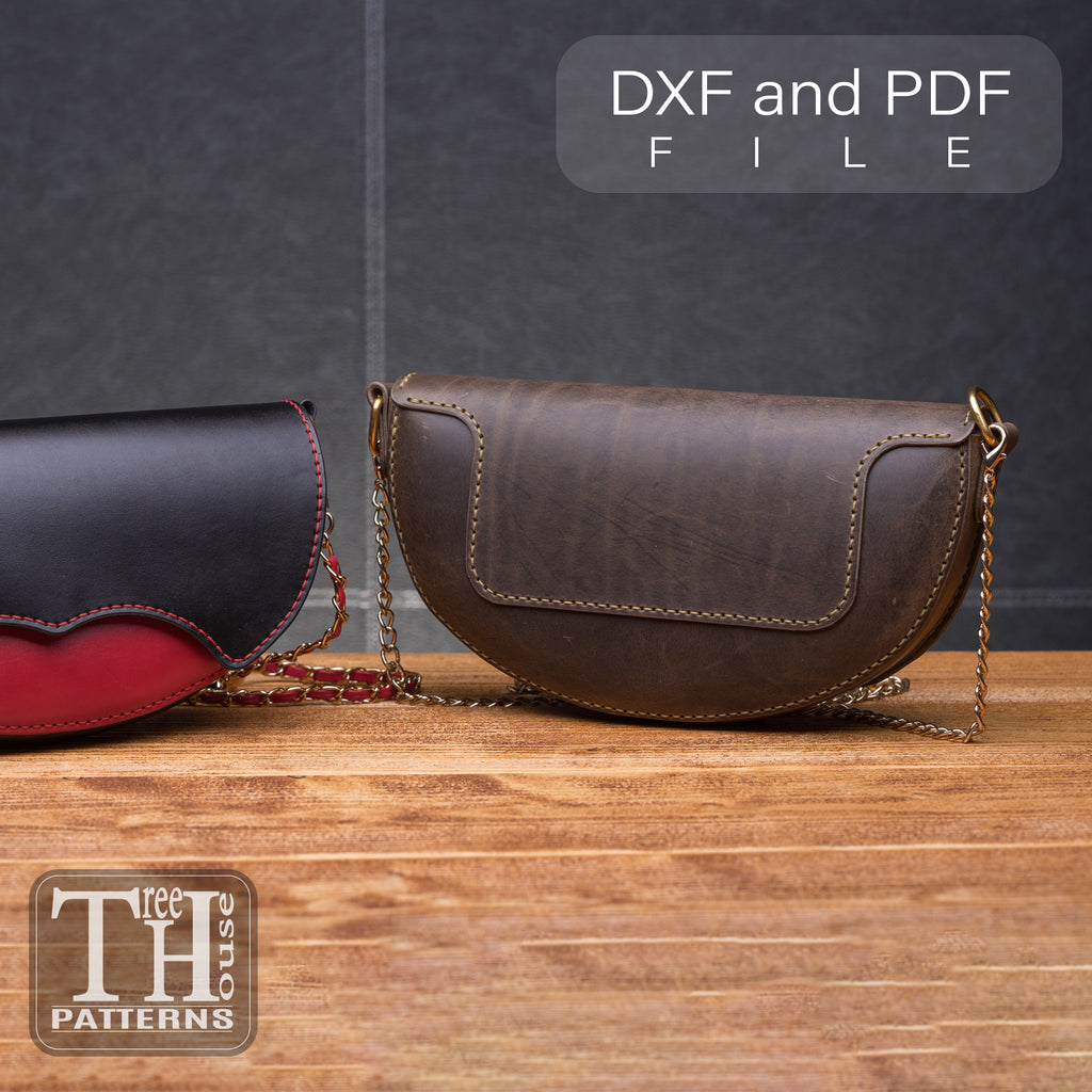 Small Leather Shoulder Bag Pattern – Purse PDF DXF SVG
