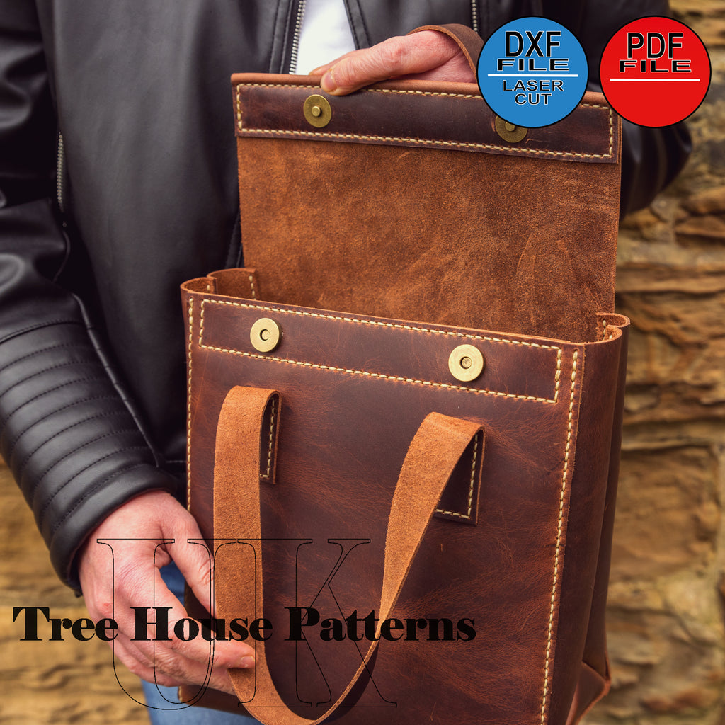 Leather Paper Bag Handbag Pattern – PDF & DXF Template