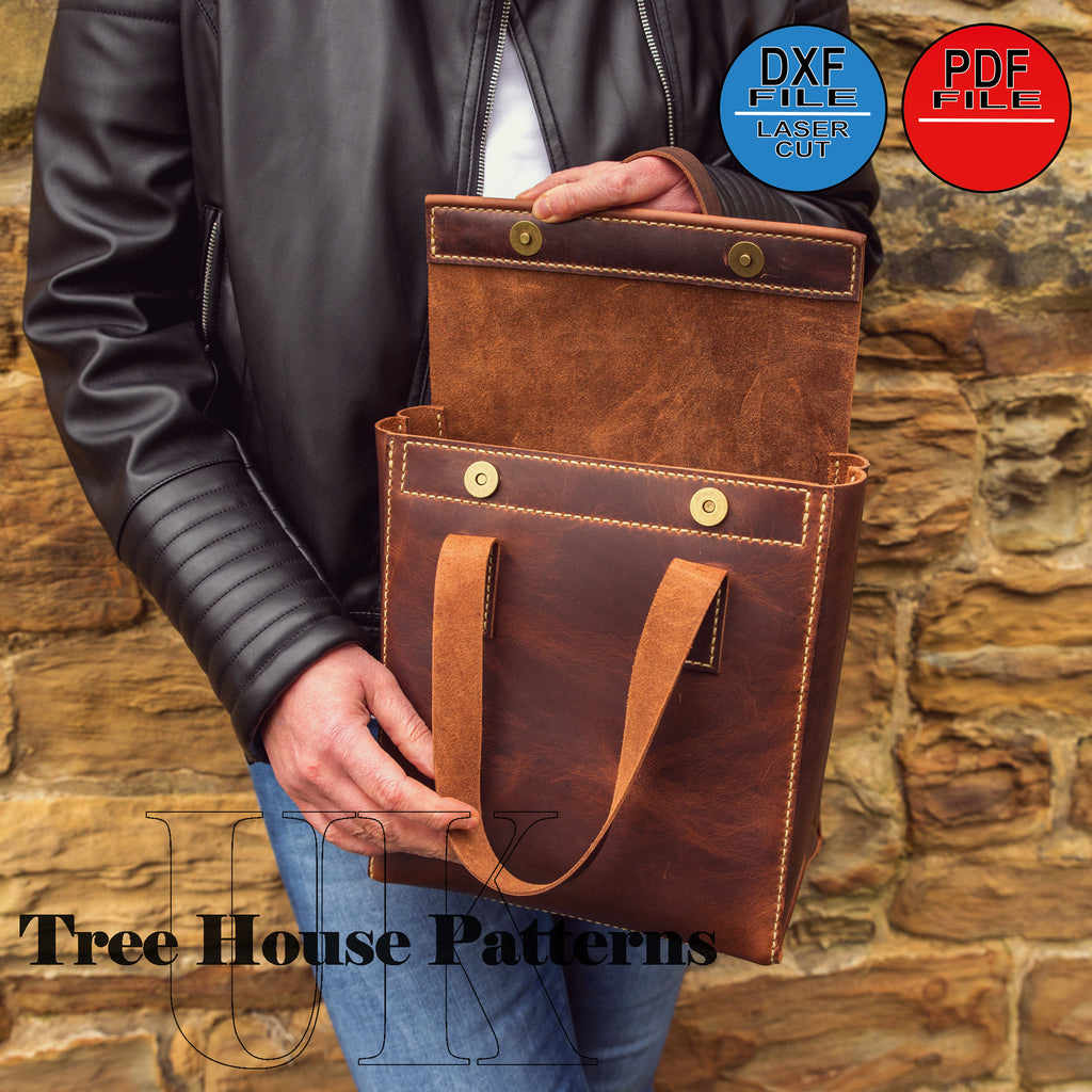 Leather Paper Bag Handbag Pattern – PDF & DXF Template