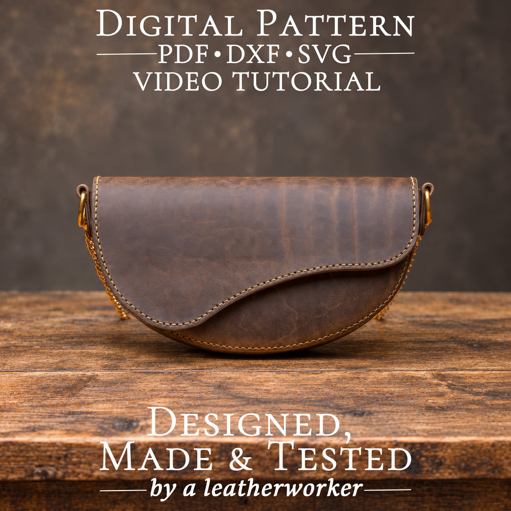 Small Leather Shoulder Bag Pattern – Purse PDF DXF SVG