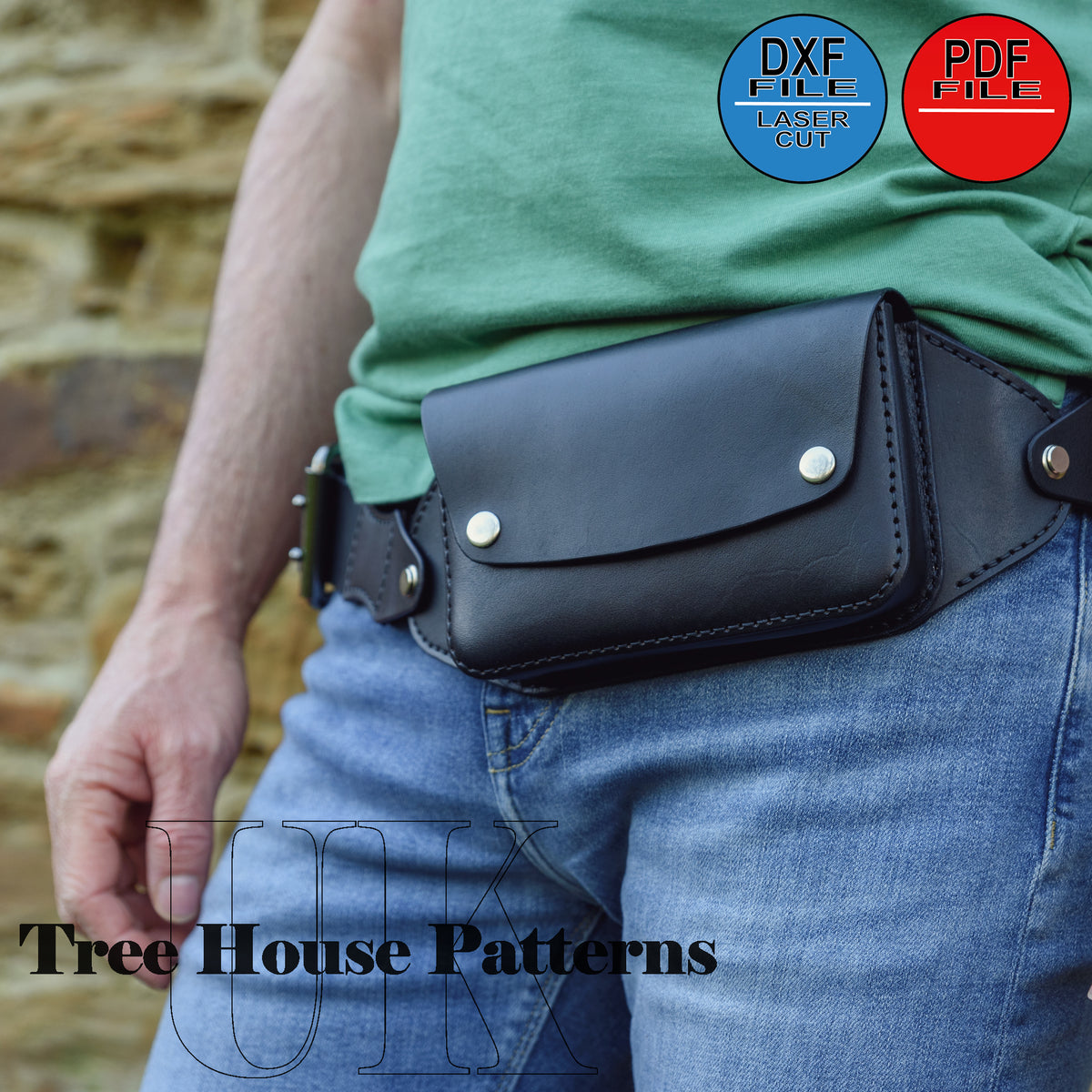 Leather Utility Bag Pattern – Sling & Passport Holder PDF DXF