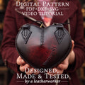 Heart Leather Bag Pattern – PDF & DXF Small Purse Template SVG