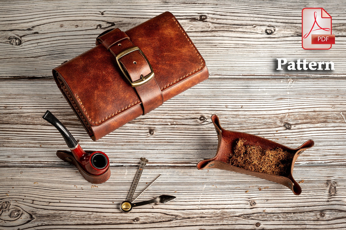 Leather Pipe Pouch Pattern PDF, Tobacco Case
