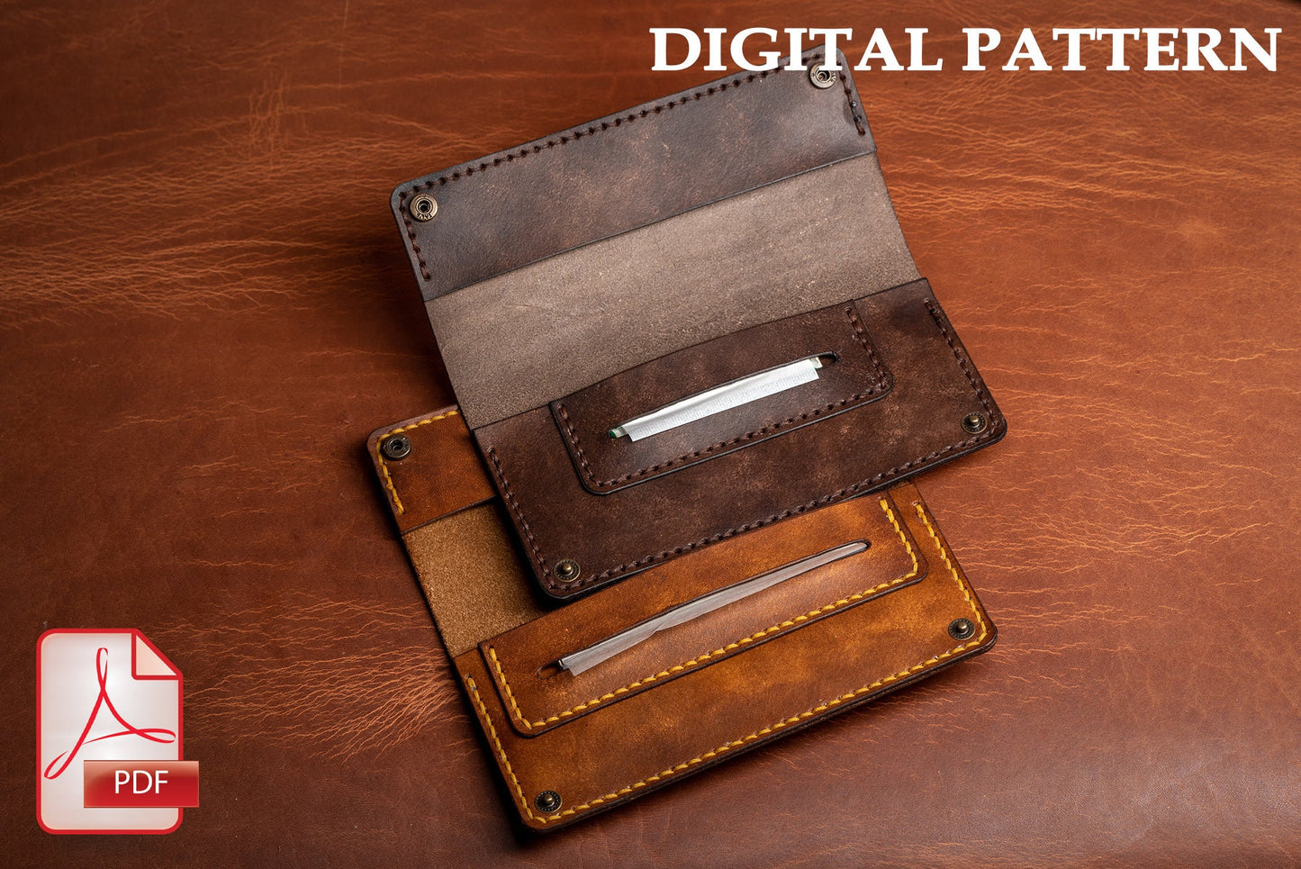 Tobacco pouch leather pattern PDF