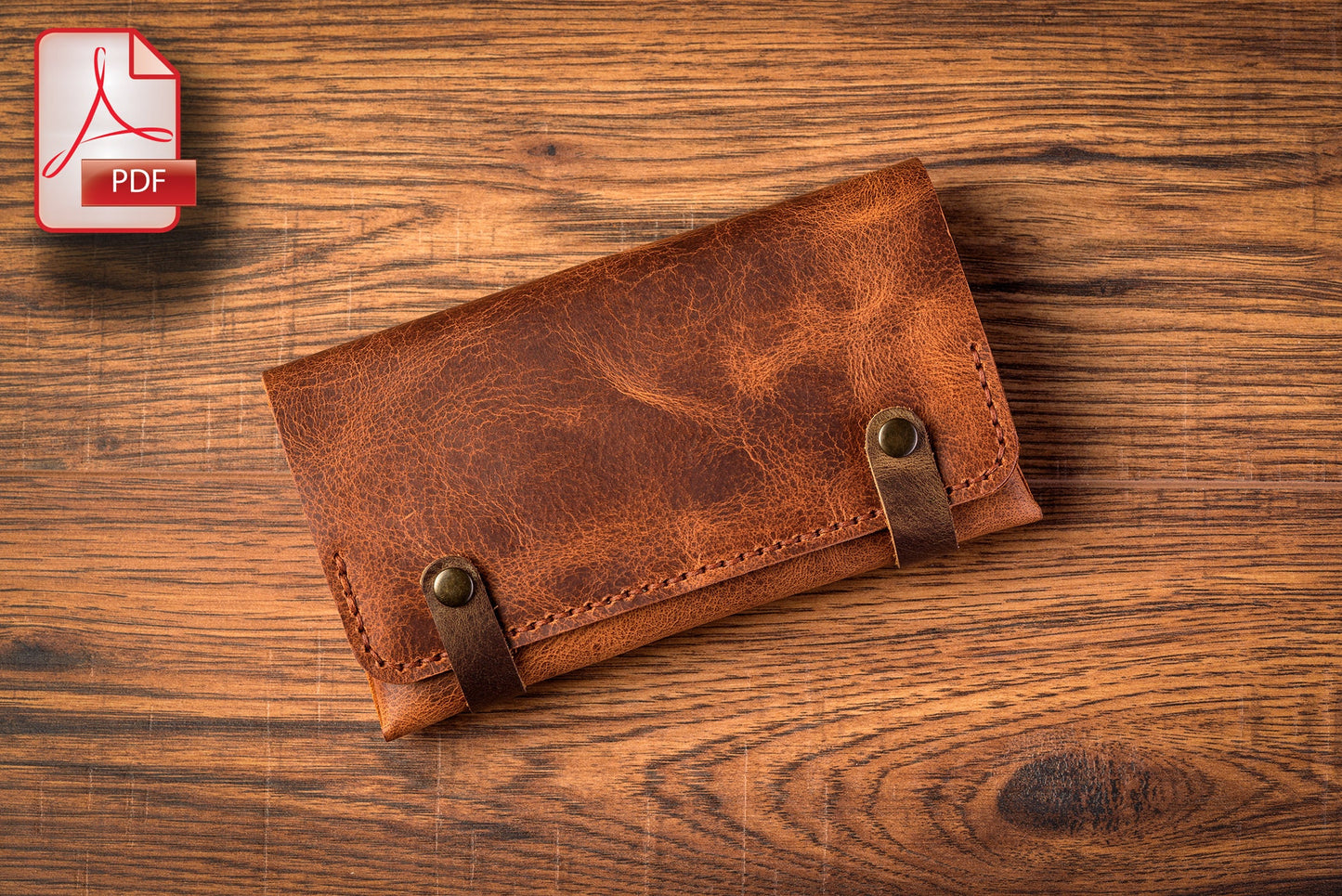 Tobacco pouch leather pattern PDF - tobacco case digital template