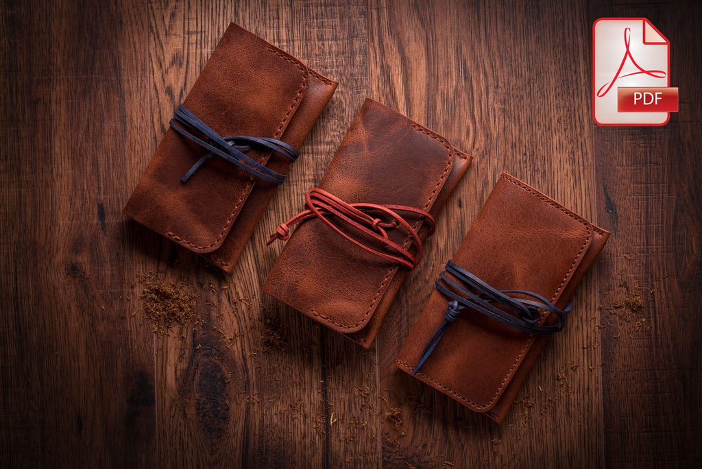 Leather Tobacco Pouch Pattern: Easy Hand Stitch PDF