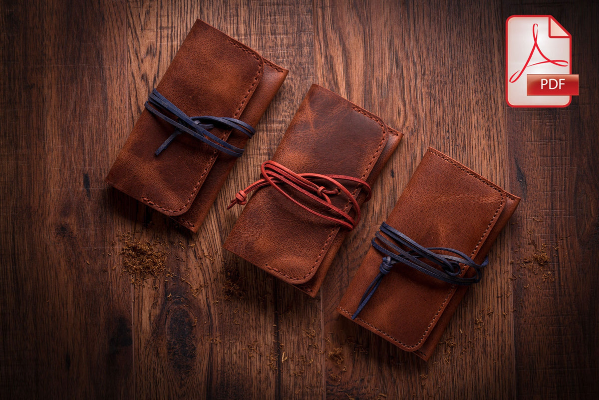 Leather Tobacco Pouch Pattern: Easy Hand Stitch PDF