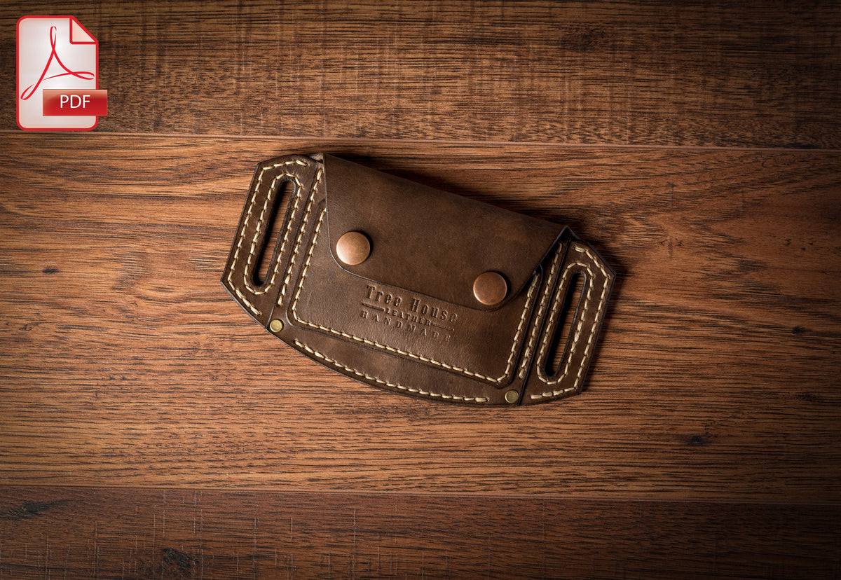 Belt wallet leather pattern PDF DXF - card holder digital template