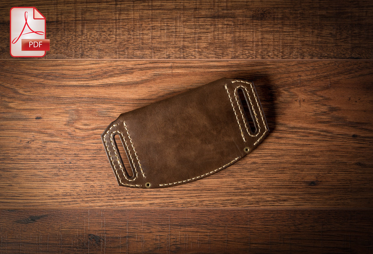 Belt wallet leather pattern PDF DXF - card holder digital template