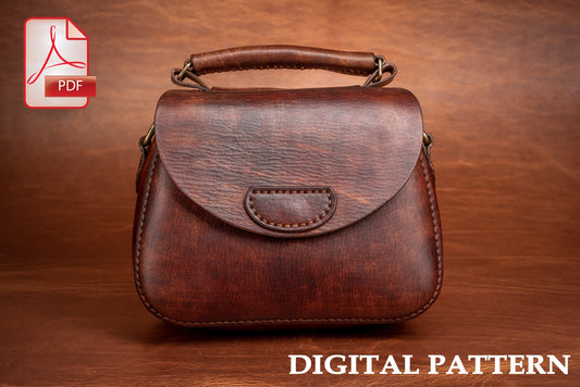 Saddle bag leather pattern PDF, A4 only purse digital template