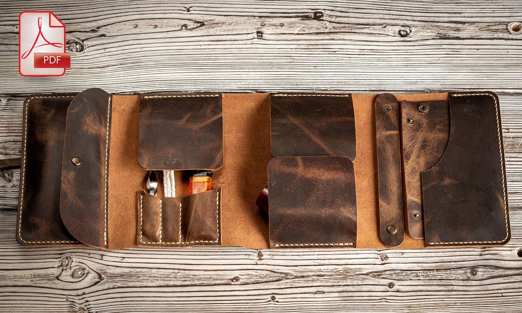 Leather Pipe Pouch Pattern, Tobacco Case (PDF Pattern)