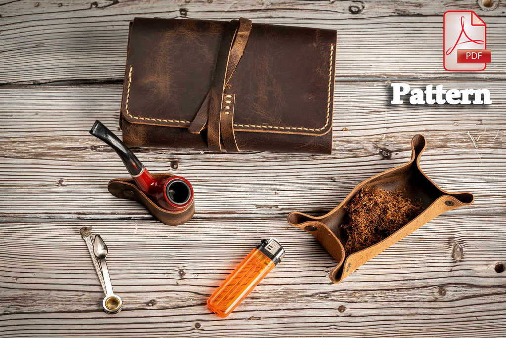 Leather Pipe Pouch Pattern, Tobacco Case (PDF Pattern)