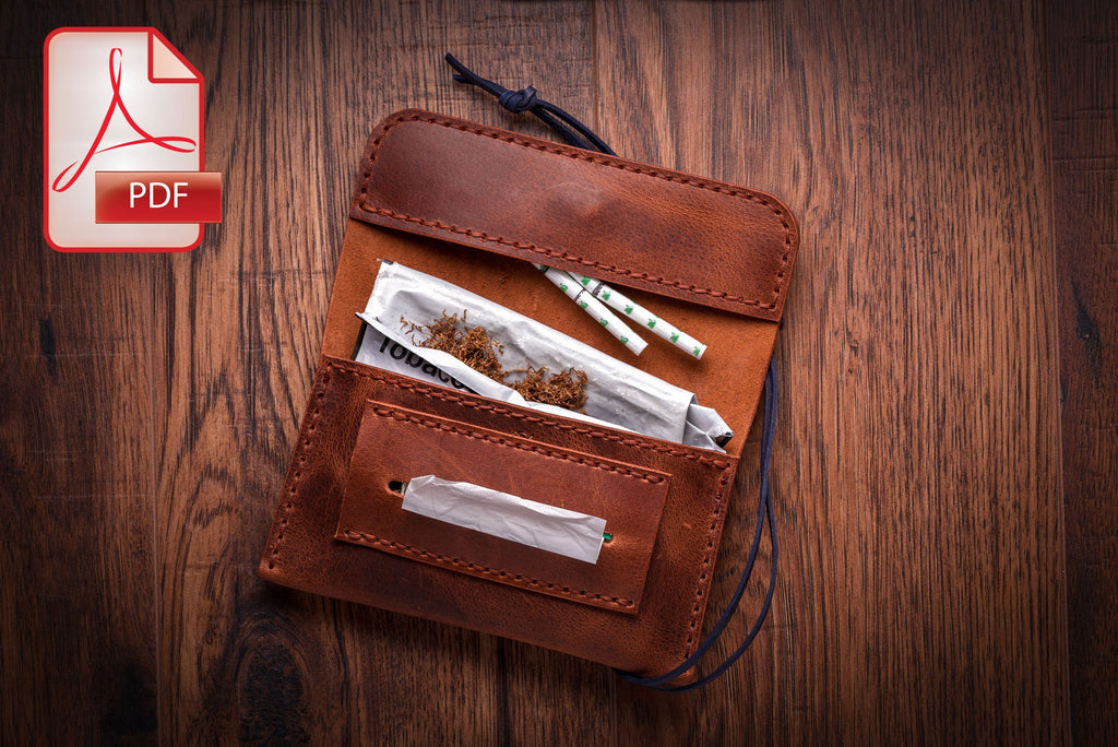 Leather Tobacco Pouch Pattern: Easy Hand Stitch PDF