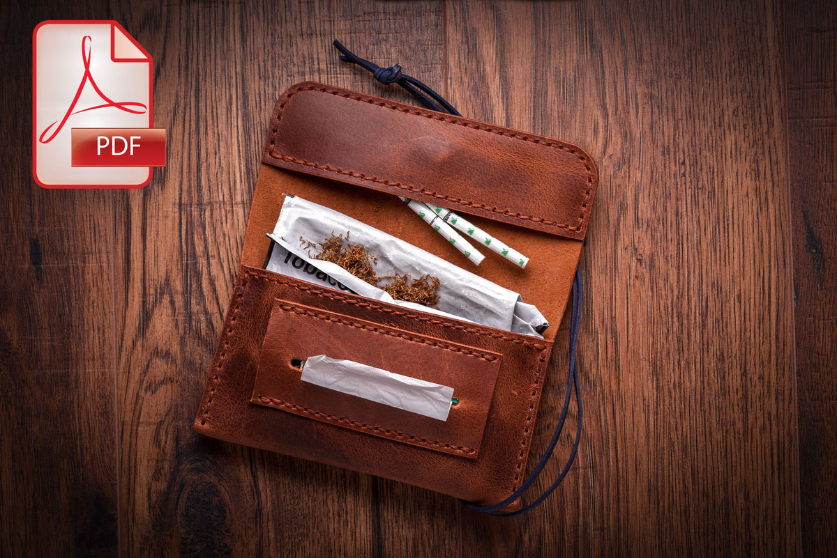 Leather Tobacco Pouch Pattern: Easy Hand Stitch PDF