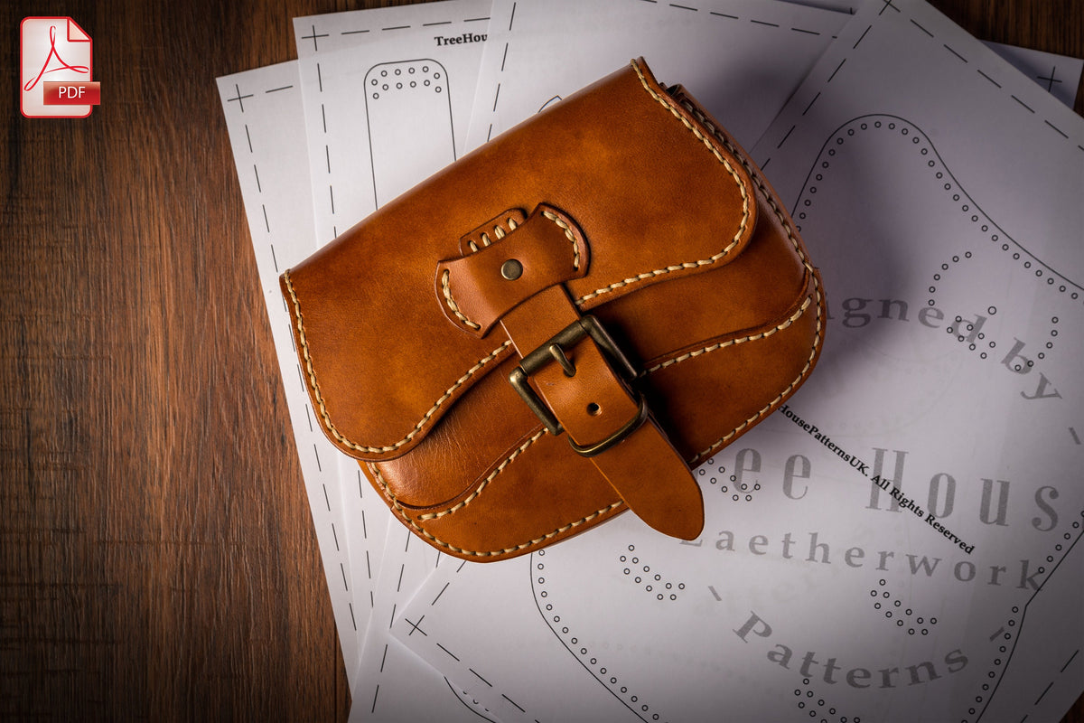 Belt bag leather pattern PDF - waist bag digital template