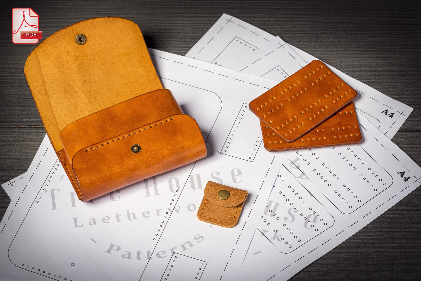 Cribbage travel pouch leather pattern PDF - cribbage digital template